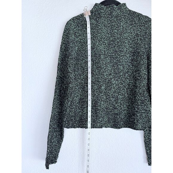 NWT Proenza Schouler White Label Smocked Dot Mock Neck Top in Fern Green & Black - Picture 12 of 14